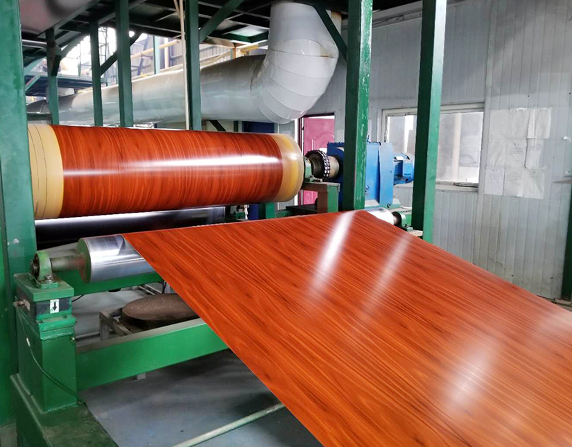production line of wooden grain aluminum